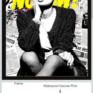 Modern Black and White Canvas Art Print. 10L X 8 W